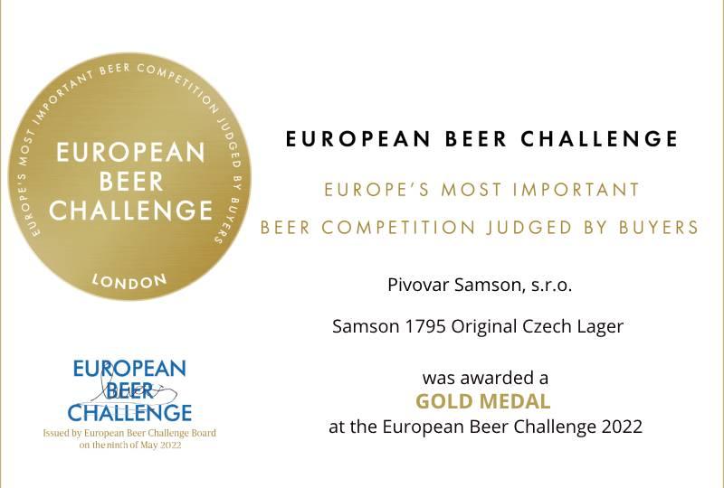 Zlato pro Samson na European Beer Challenge