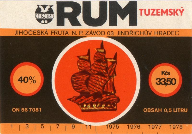 Rum tuzemský, Jihočeská Fruta 1975