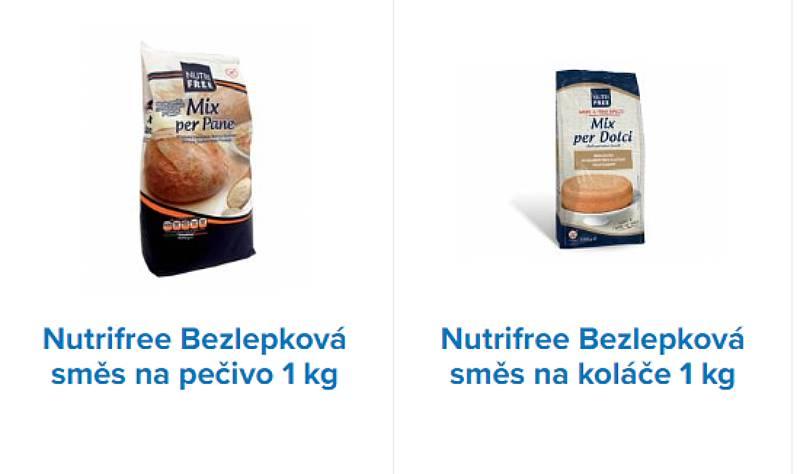 Bezlepkové směsi na pečení Nutrifree